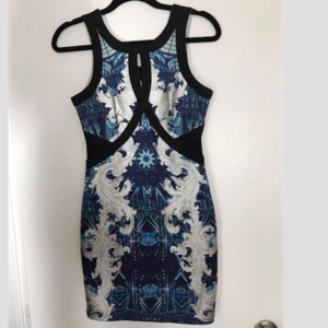 WOW Couture BodyCon Blue/Silver Floral Dress