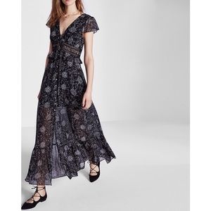 Express Dresses - Express floral ladder lace chiffon maxi dress Express Dresses - Express floral ladder lace chiffon maxi dress
