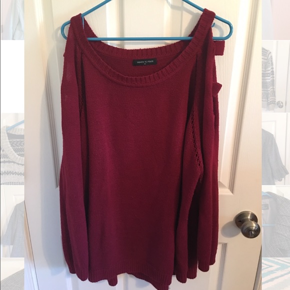 Fashion to Figure Sweaters - Cute burgundy sweater