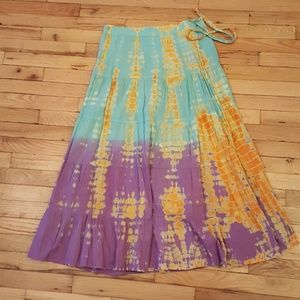Tie Dye Wrap Maxi Skirt