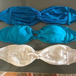 Three bathing suit tops all size SMALL