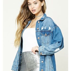 Oversized Distressed Denim Jacket