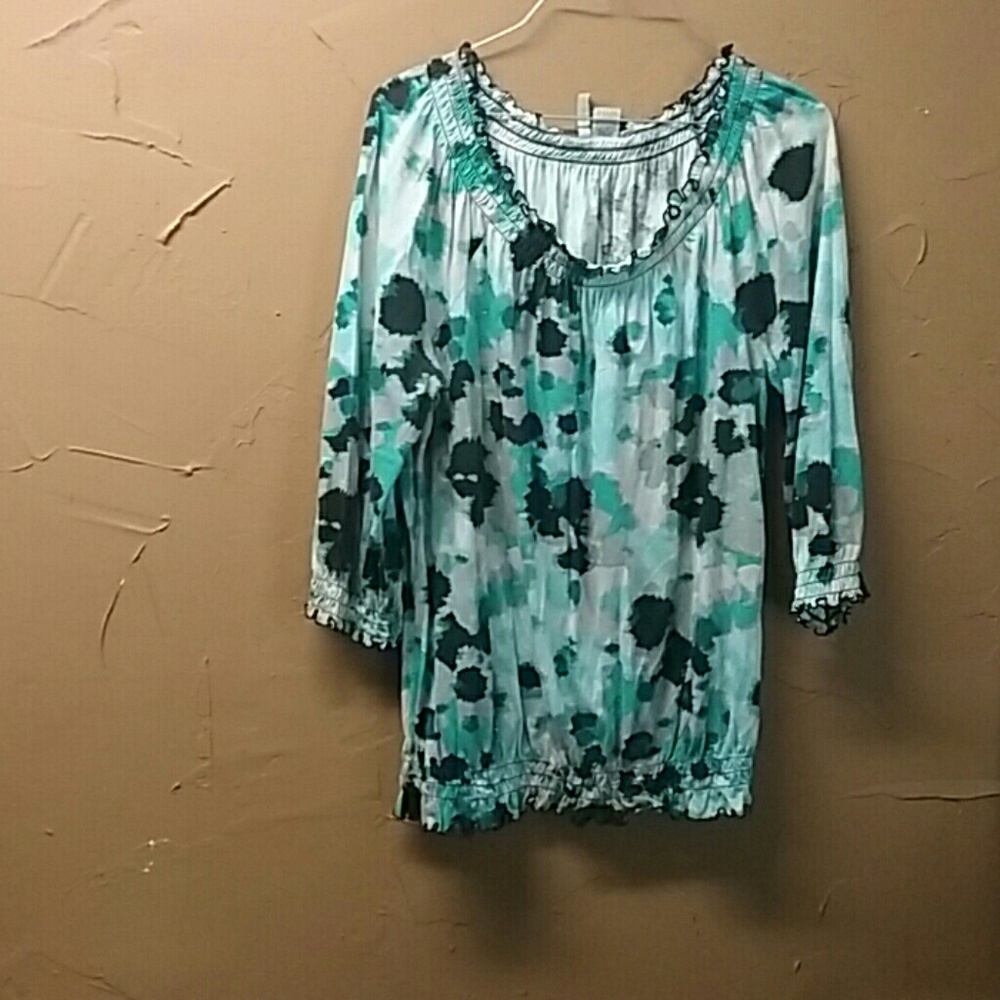 New Directions Weekend Multi Color 3/4  Blouse
