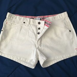 Y2K Abercrombie white jean shorts