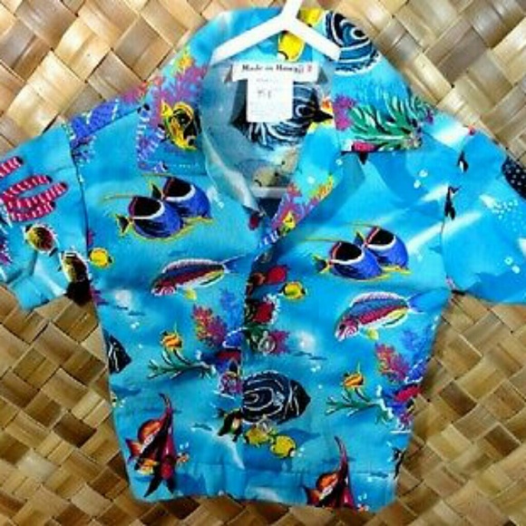 Boys HAWAIIAN print shirt - Size 1T - Picture 1 of 3