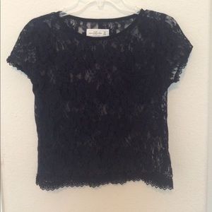 Navy All Over Lace Abercrombie & Fitch Top