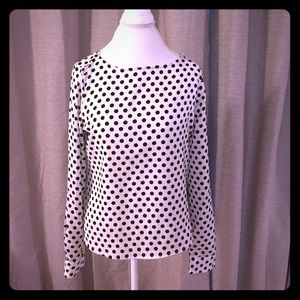 Black and white polka dot blouse