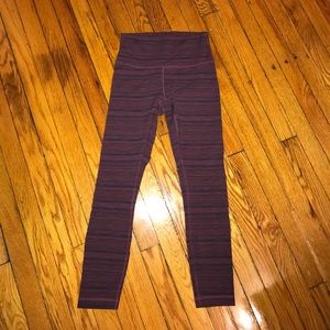 Lululemon High Waist Striped Leggings