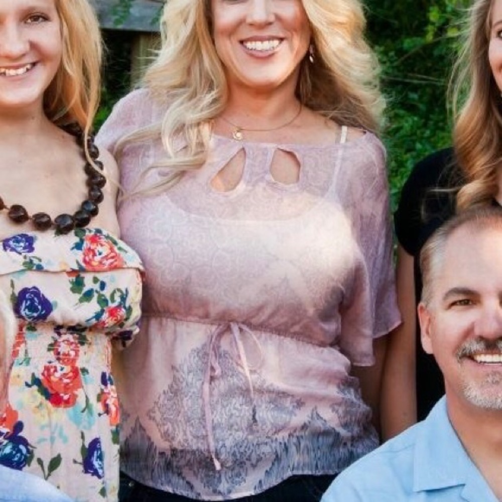 Pink flowy blouse