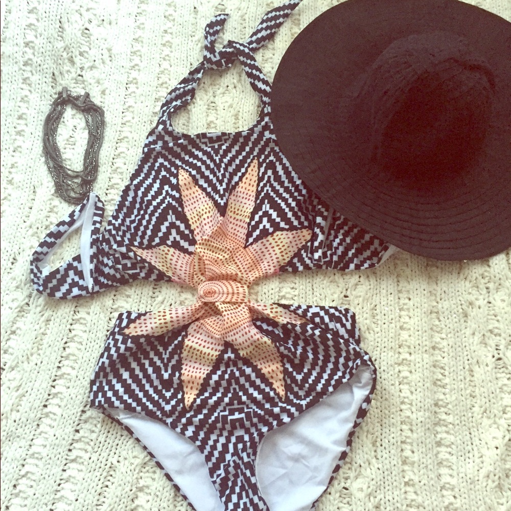 Black White Monokini
