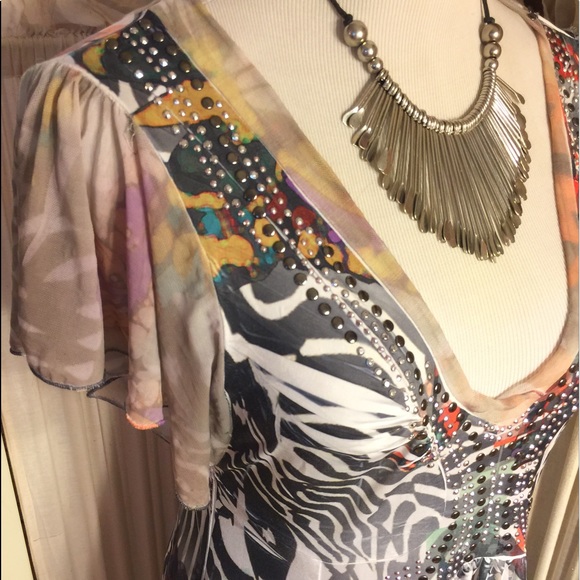 S-UNITY WORLD WEAR KNIT MULTI-COLOR-SILVER DRESS - Picture 6 of 8