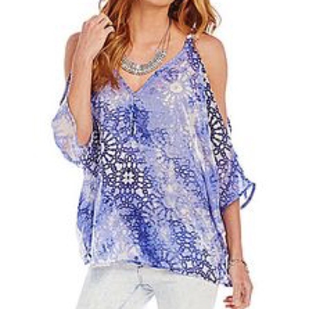 Jessica Simpson Benita Cold Shoulder Blouse Top