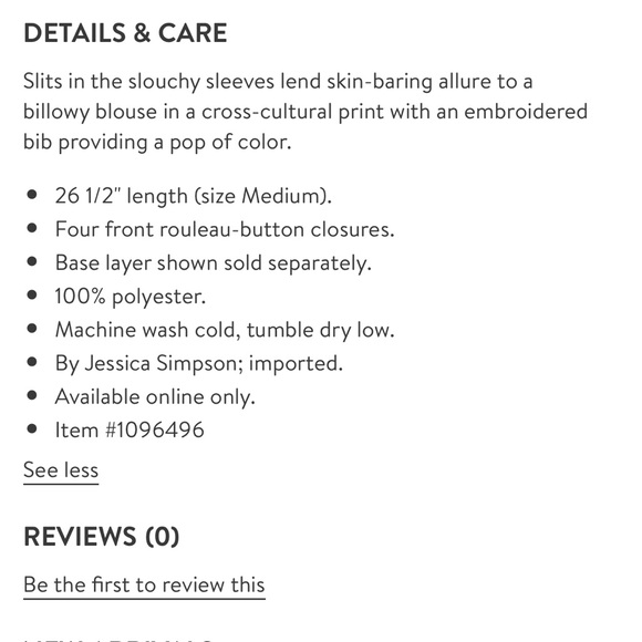 Jessica Simpson Benita Cold Shoulder Blouse Top - Picture 6 of 6