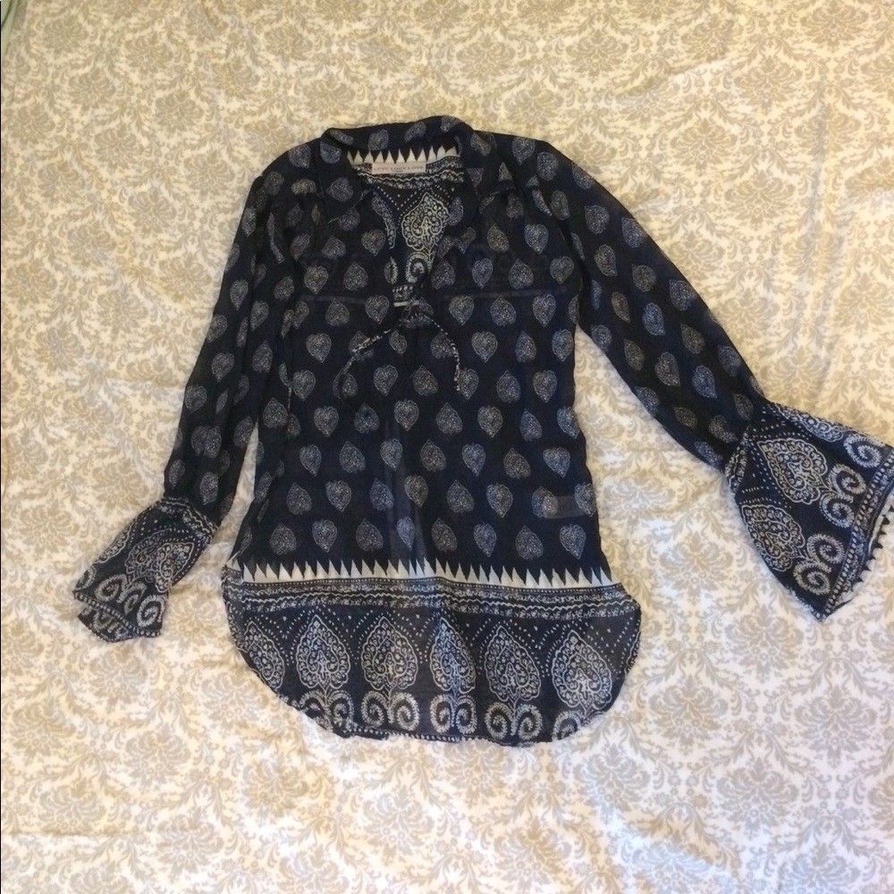 Sheer BOHO tunic top