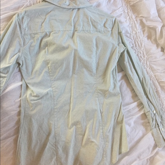 Green and white pinstripe J Crew button down! - Picture 4 of 5