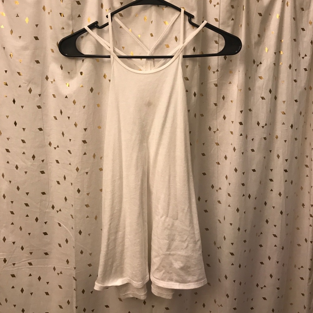 Hollister white strapped tank.