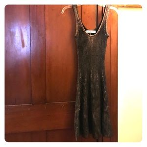 Trina Turk gold knit dress