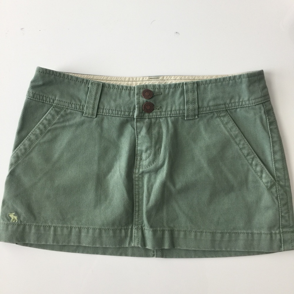 Abercrombie and fitch jean mini skirt in green
