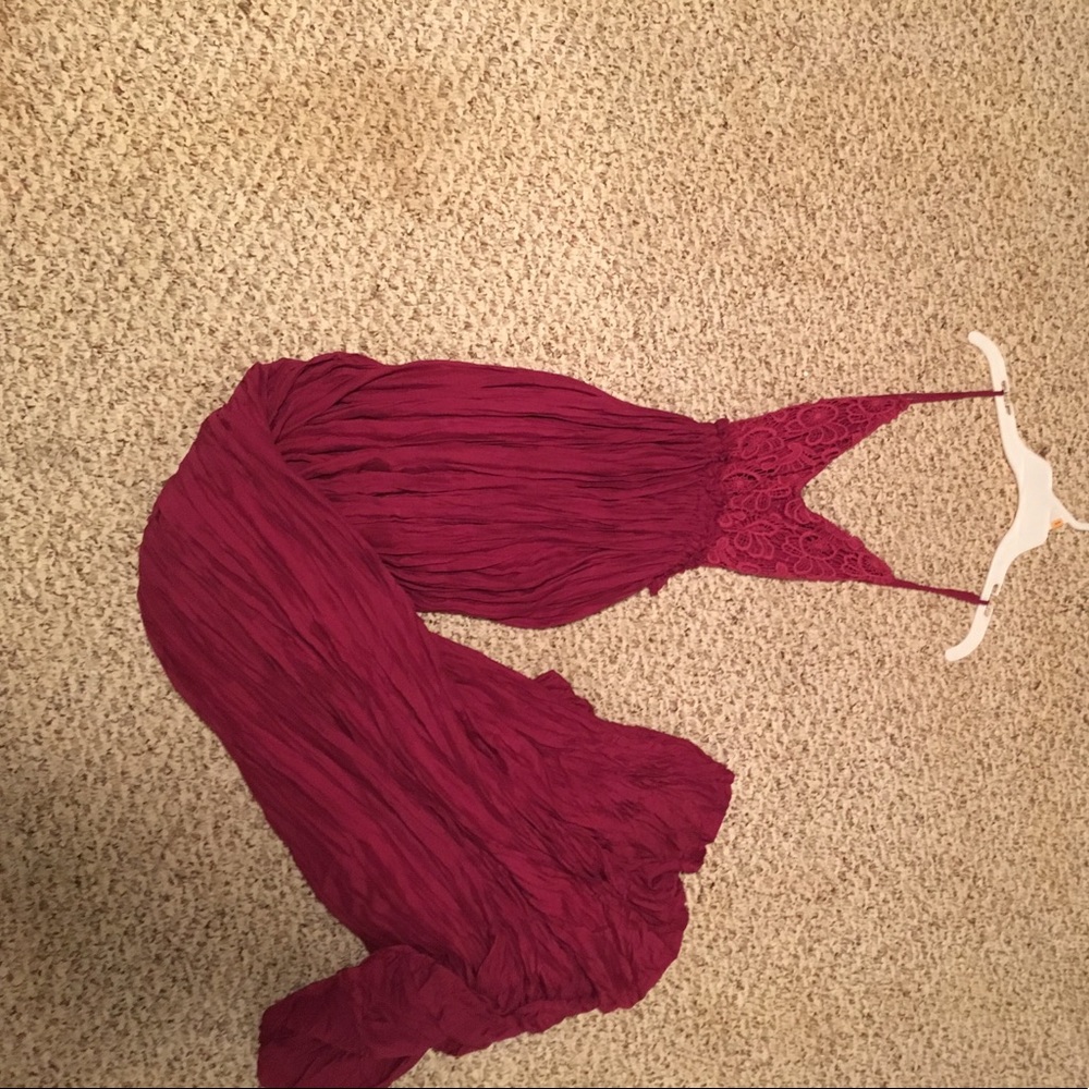 Maroon Evening Gown (backless)