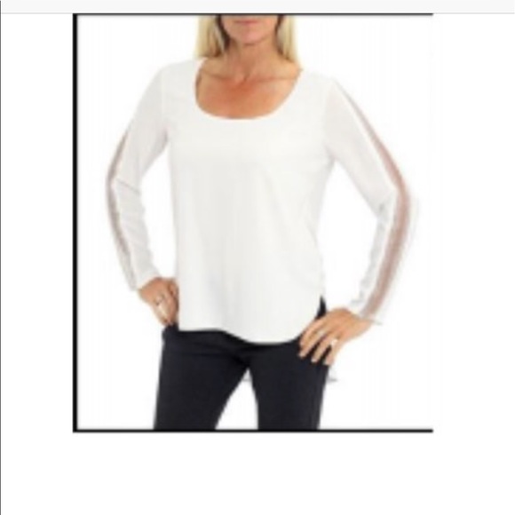Cartise Tops - Long sleeve white blouse with embellishments arms Cartise Tops - Long sleeve white blouse with embellishments arms