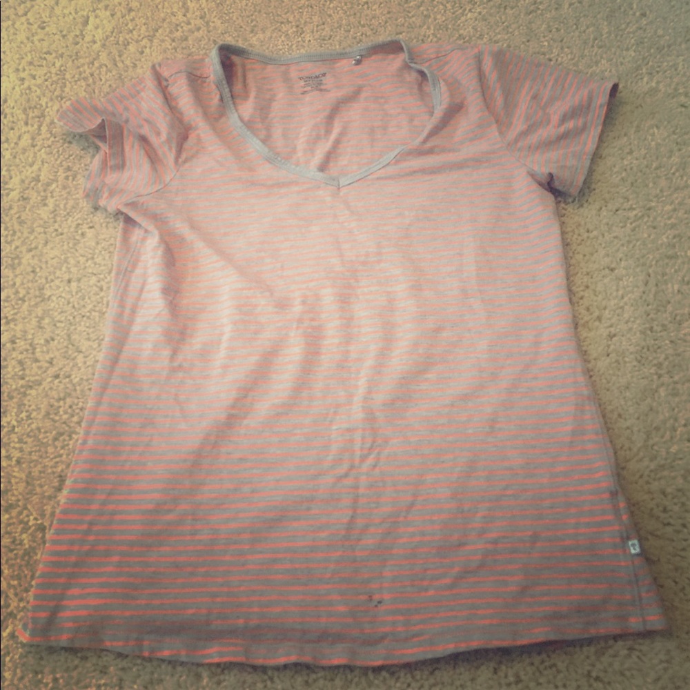 Orange and grey stripped shirt