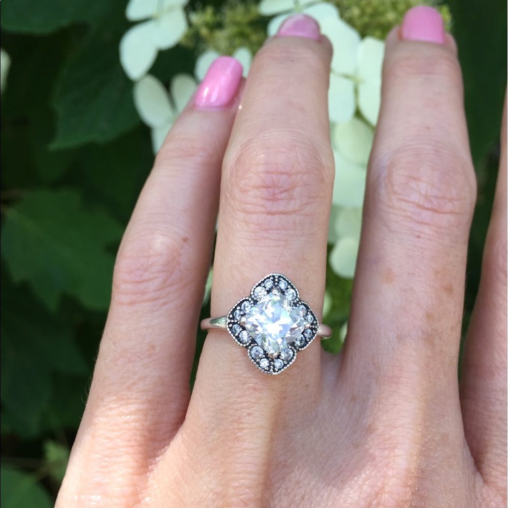 Pandora Crystalized Floral Fancy Ring