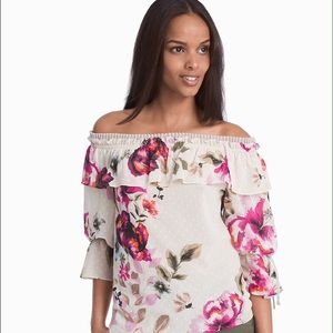 WHBM Off The Shoulder Drama Sleeve Top
