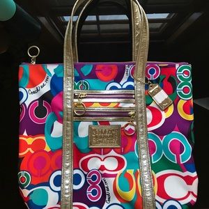 Coach Poppy Glam Multi Tote Bag