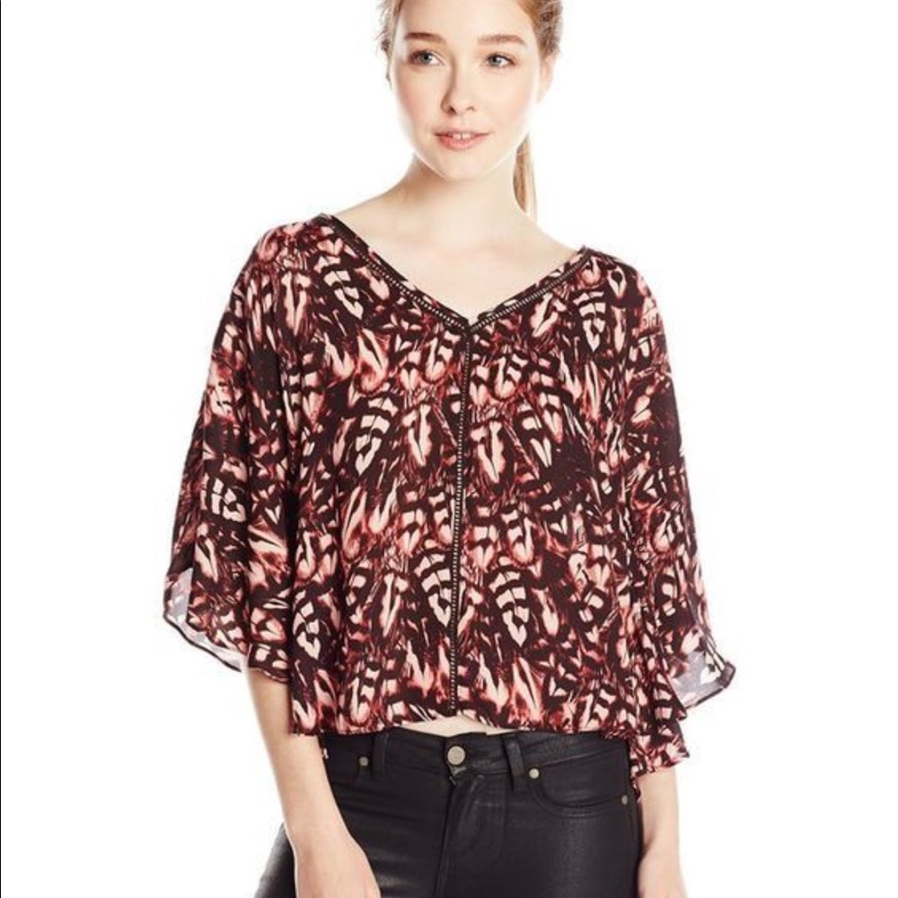 Jessica Simpson Reece Flare Sleeve Blouse Top