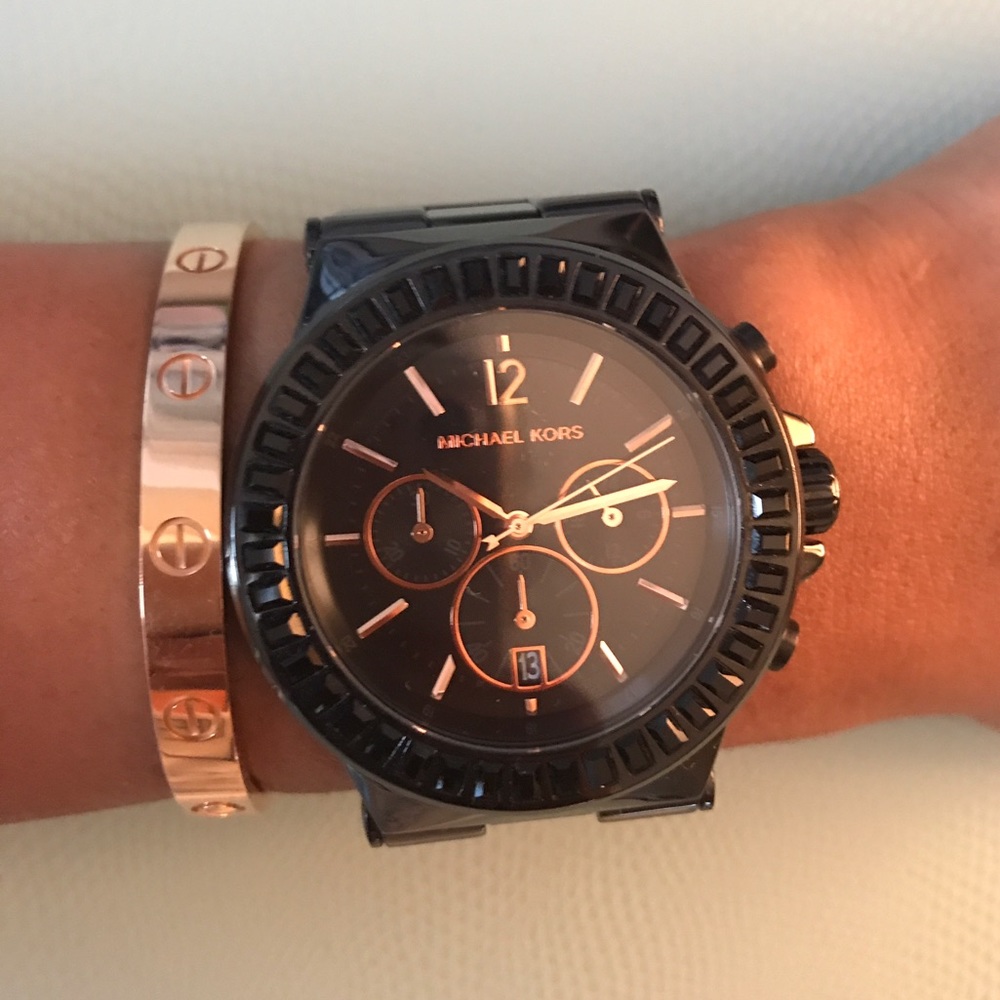 MK Black Ceramic Watch