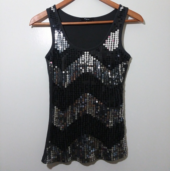 Express Tops - Express Sequin Tank Top