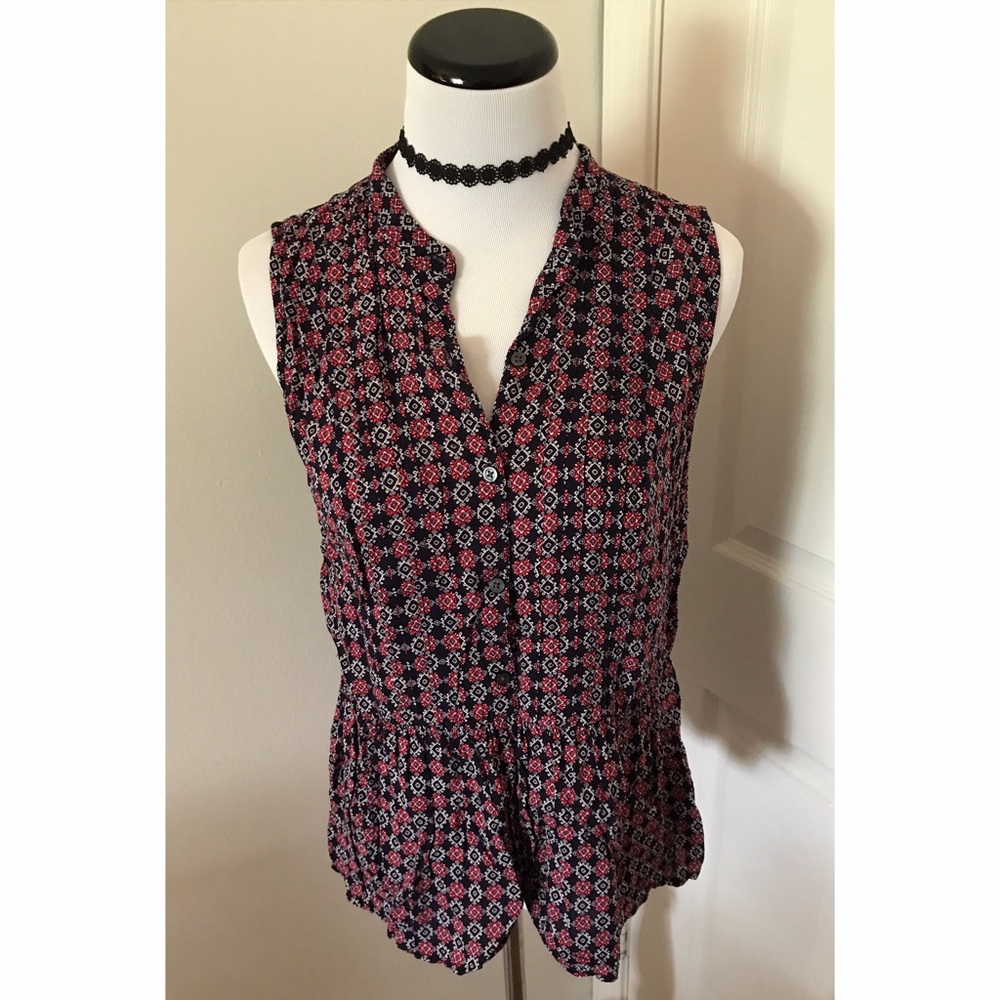 Button Up Sleeveless Top