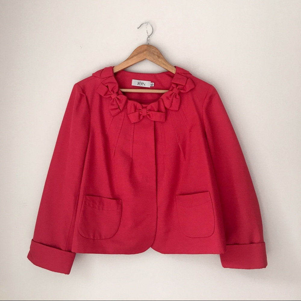 Teri Jon Red Bow Jacket