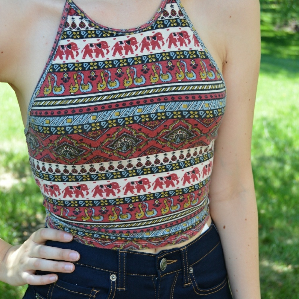Urban Outfitters Patterned Crop Top