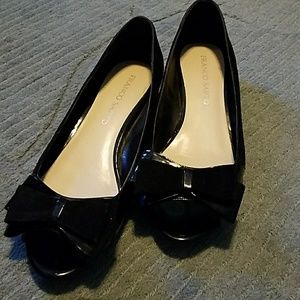 Franco sarto shoes flats suede and patent leather