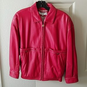 Bally leather red vintage jacket
