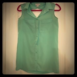 Opened back button up tank