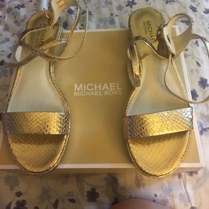 Michael kors gold sandals