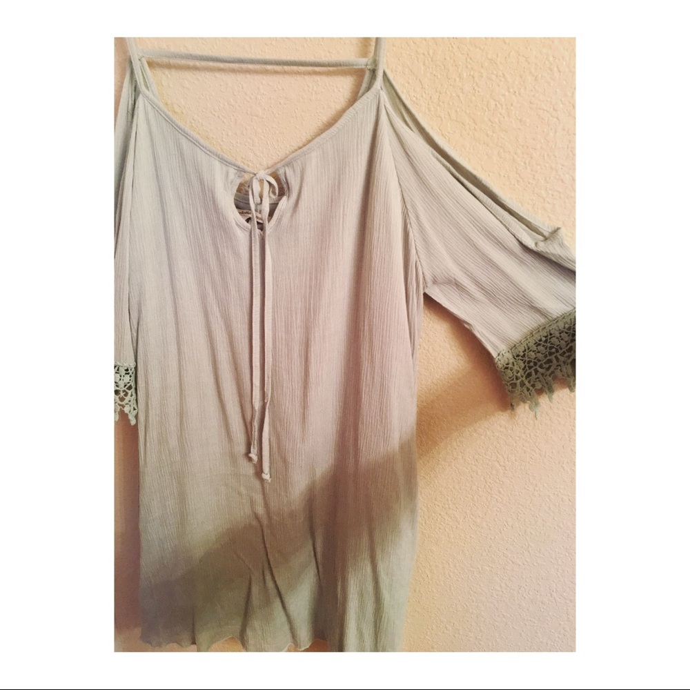 Mint color lace shift dress