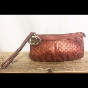 Gucci Guccissima New Britt Metallic Pouch