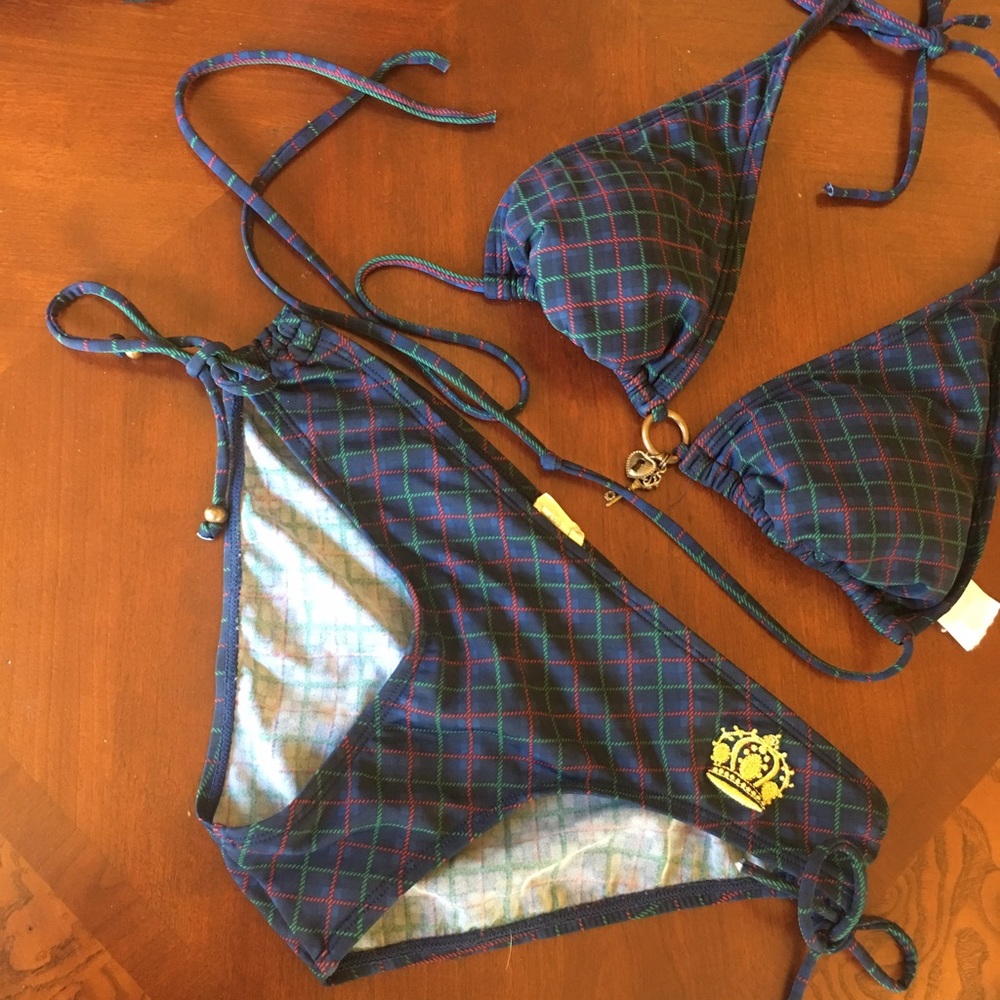 Plaid bikini ! Size medium top Size small bottoms