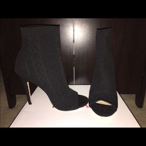 JustFab Black Peeptoe Heels