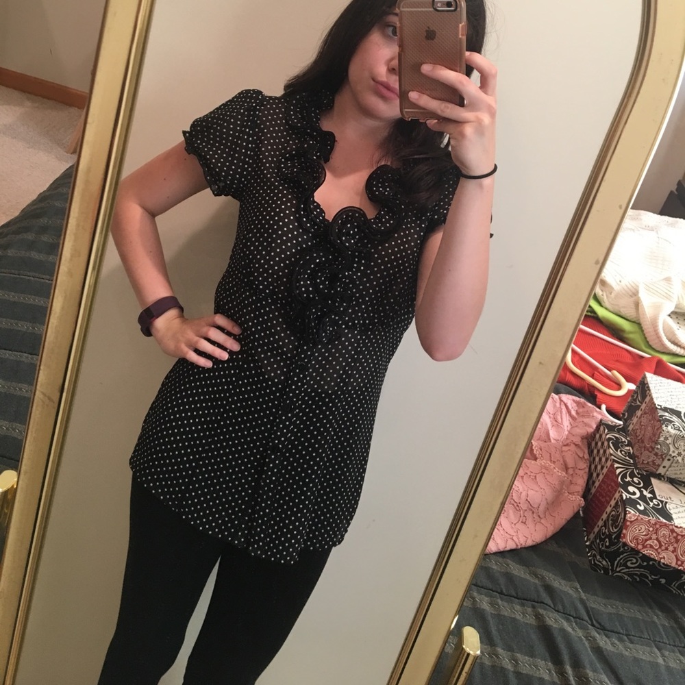 Polka Dot Ruffled Blouse