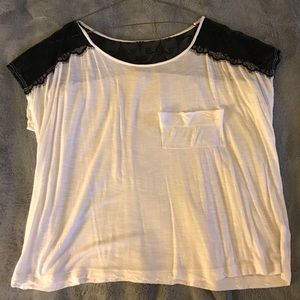 White and black blouse
