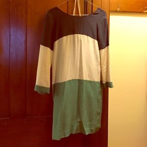 Club Monaco silk color block dress
