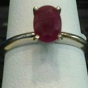 14K white Genuine Ruby ring