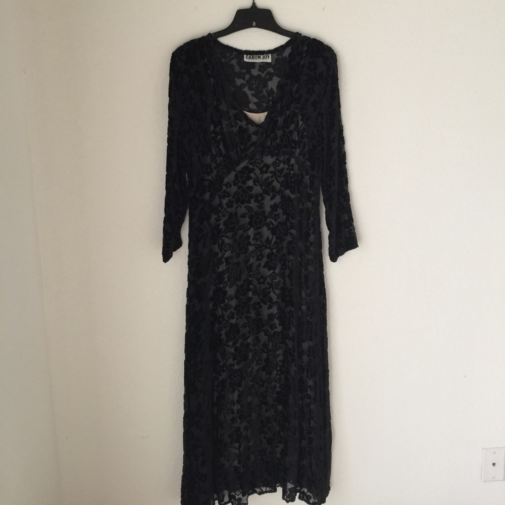 Cut velvet easy fit long dress