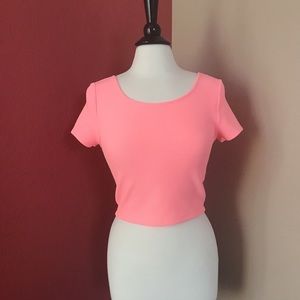 Divided by H&M Pink Textured Crop Top