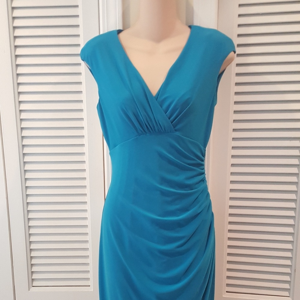 ralph Lauren sleeveless career dress-TEAL blue 6