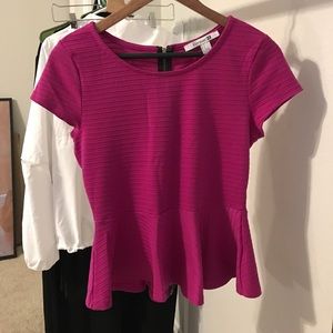 Vibrant Plum Peplum Blouse